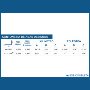 Cantoneira de Abas Desiguais
